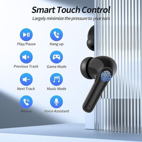 Wireless Ear buds Bluetooth earbuds 76H Playback Noise Cancellation Earbuds Clear Calls Bluetooth headphones Power Display Protable Charging Case Light Weight IPX7 Waterproof Earphones for Android iOS in Kuwait