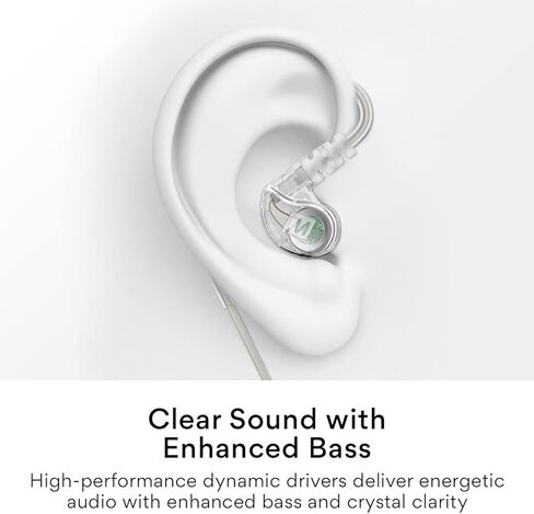 سماعات أذن سلكية رياضية MEE audio M6، سماعات أذن عازلة للضوضاء، سماعات مقاومة للعرق للجري/صالة الألعاب الرياضية/التمرينات مع صوت جهير ديناميكي محسّن، خطافات أذن سلكية للذاكرة، قابس مقبس 3.5 مم (أسود) in Kuwait