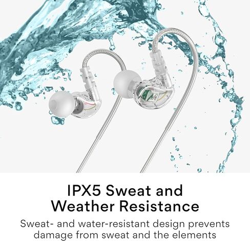 سماعات أذن سلكية رياضية MEE audio M6، سماعات أذن عازلة للضوضاء، سماعات مقاومة للعرق للجري/صالة الألعاب الرياضية/التمرينات مع صوت جهير ديناميكي محسّن، خطافات أذن سلكية للذاكرة، قابس مقبس 3.5 مم (أسود) in Kuwait