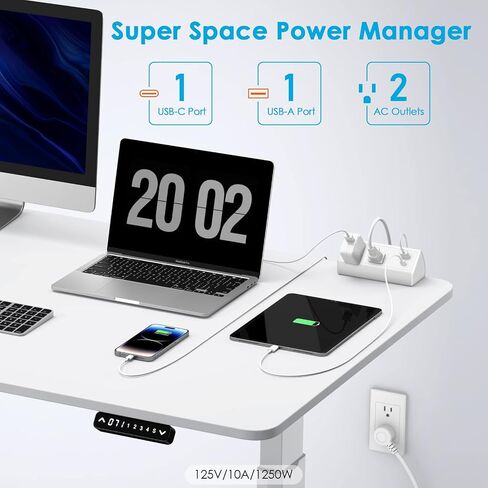 قطاع طاقة مكتب CCCEI مع منفذ شحن سريع USB C بقدرة 18 وات، ومنفذ سطح المكتب بمشبك حماية من زيادة التيار 800J أسود، ومقبس تثبيت على حافة الطاولة بطول 6 أقدام وتناسب حافة سطح الطاولة بسمك 1.6 بوصة. in Kuwait