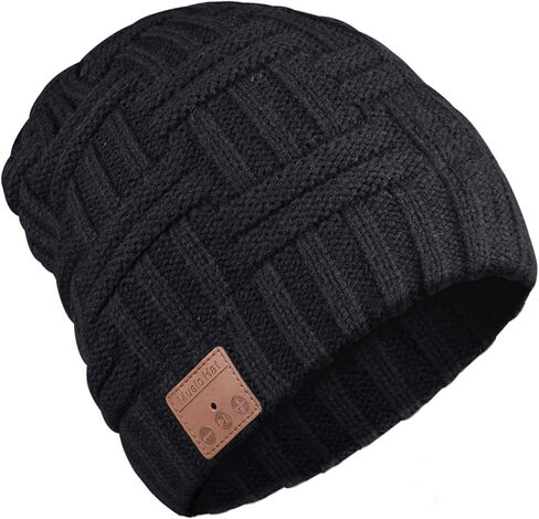 Bluetooth Beanie, V5.0 Bluetooth Hat, Wireless Earphone Beanie Headphones, with HD Stereo Speakers Built-in Microphone, Mens Gifts, Christmas Electronic Gifts for Men/Women Black in Kuwait
