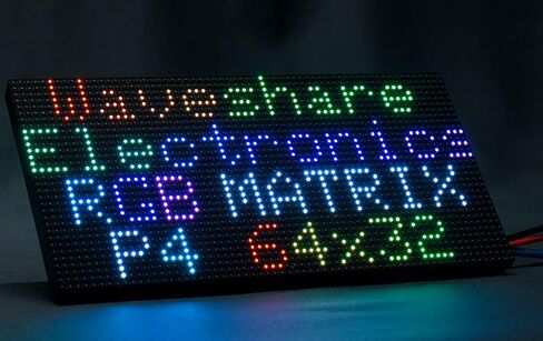 waveshare 64x32 2048 RGB Full Color LED Matrix Panel 4mm Pitch P4 Displaying Text/Colorful Image/Animation Adjustable Brightness Chainable Design,Compatible with Arduino/Raspberry Pi in Saudi Arabia