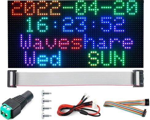waveshare 64x32 2048 RGB Full Color LED Matrix Panel 4mm Pitch P4 Displaying Text/Colorful Image/Animation Adjustable Brightness Chainable Design,Compatible with Arduino/Raspberry Pi in Saudi Arabia
