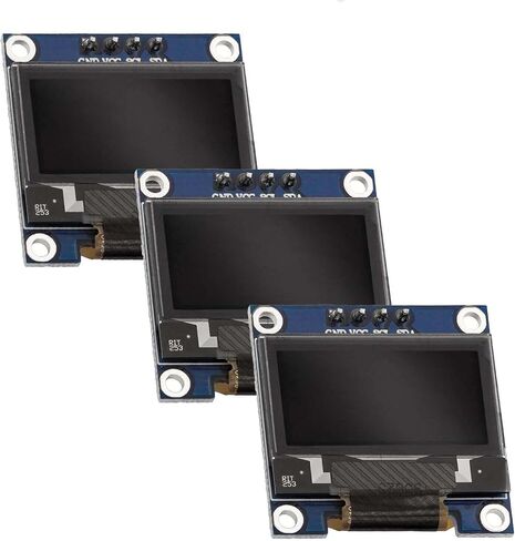 ايه زد ديليفري شاشة OLED I2C 0.96 بوصة - متوافقة مع اردوينو SSD1306 وراسبيري باي - مجموعة من 3 - 128 × 64 بكسل IIC 3.3 فولت 5 فولت وحدة شاشة بيضاء in Kuwait