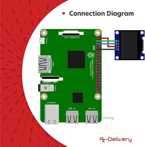 ايه زد ديليفري شاشة OLED I2C 0.96 بوصة - متوافقة مع اردوينو SSD1306 وراسبيري باي - مجموعة من 3 - 128 × 64 بكسل IIC 3.3 فولت 5 فولت وحدة شاشة بيضاء in Kuwait
