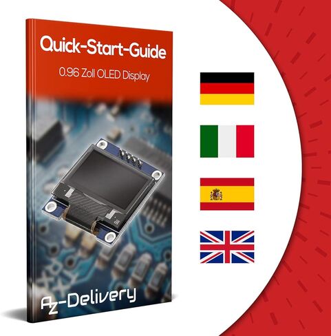 ايه زد ديليفري شاشة OLED I2C 0.96 بوصة - متوافقة مع اردوينو SSD1306 وراسبيري باي - مجموعة من 3 - 128 × 64 بكسل IIC 3.3 فولت 5 فولت وحدة شاشة بيضاء in Kuwait