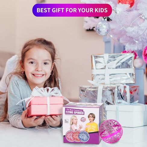 ألعاب أطفال كرة دوارة طائرة سحرية لعيد الميلاد LED كرة أرضية عائمة في الهواء الطلق لعبة داخلية مع وحدة تحكم عن بعد لاسلكية بدون طيار كرة تحوم على شكل كرة للأطفال هدية للأعمار 3 4 5 6 7 8 9 10+ (وردي) in Kuwait