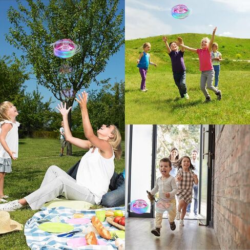 ألعاب أطفال كرة دوارة طائرة سحرية لعيد الميلاد LED كرة أرضية عائمة في الهواء الطلق لعبة داخلية مع وحدة تحكم عن بعد لاسلكية بدون طيار كرة تحوم على شكل كرة للأطفال هدية للأعمار 3 4 5 6 7 8 9 10+ (وردي) in Kuwait