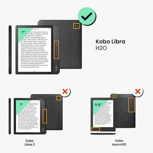 kwmobile Origami Case Compatible with Kobo Libra H2O - Slim Fabric Cover - Dark Grey in Saudi Arabia