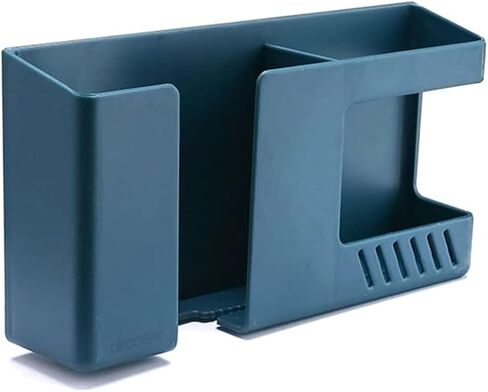 D3 Wall Mount Phone Holder, Punch-Free Wall-Mounted Mobile Phones Charging to Stand, Sticky Remote Control Storage Box Bedside Lazy Mobile Phone Rack, Multipurpose Storage Box (2 Pack-Blue) in Kuwait