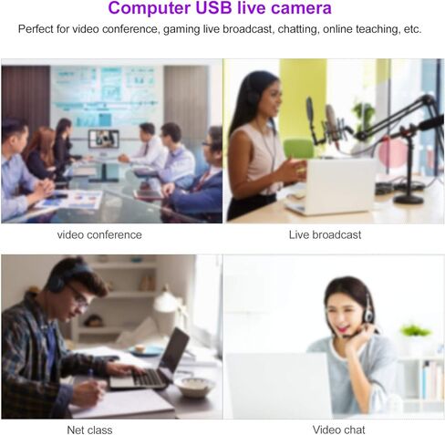 كاميرا ويب رقمية بدقة 1080 بكسل، كاميرا كمبيوتر رقمية HD بمنفذ USB، كاميرا ويب لتسجيل الفيديو، ميكروفون مدمج للبث المباشر (بينك) in Kuwait