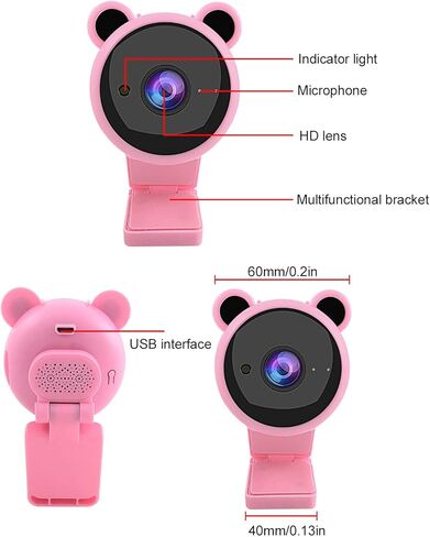 كاميرا ويب رقمية بدقة 1080 بكسل، كاميرا كمبيوتر رقمية HD بمنفذ USB، كاميرا ويب لتسجيل الفيديو، ميكروفون مدمج للبث المباشر (بينك) in Kuwait