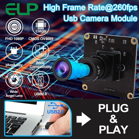 ELP 2MP وحدة كاميرا USB عالية السرعة للكمبيوتر 1080P Mini UVC USB2.0 لوحة كاميرا ويب CMOS OV4689 فيديو CCTV كاميرا كمبيوتر صناعية للكمبيوتر المحمول إطار عالي 260 إطارًا في الثانية 120 إطارًا في الثانية 60 إطارًا في الثانية كاميرا Lightburn in Saudi Arabia