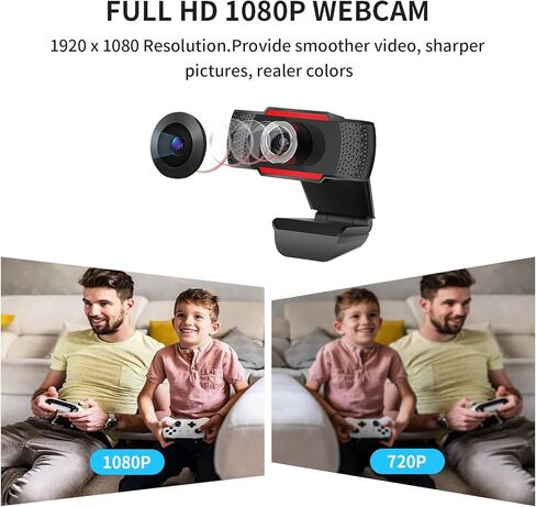 كاميرا ويب OBEST 1080P HD مع ميكروفون، كاميرا ويب للكمبيوتر الشخصي USB مع حامل ثلاثي القوائم، كاميرا ويب للكمبيوتر المحمول عالية الدقة بالكامل، كاميرا ويب احترافية للتسجيل والمكالمات والاجتماعات والألعاب in Kuwait