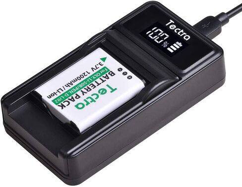Tectra 2 Pack LI-50B D-LI92 Batteries and LED USB Charger Compatible with Olympus VR-340 1010 1020 1030SW Tough 6000 6020 8000 8010 MJU 1010 1020 TG 610 620 630 810 XZ-1 XZ-10 in Kuwait