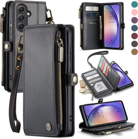 حافظة Defencase لهاتف Samsung Galaxy A54 5G، 【RFID Blocking】 لهاتف Samsung A54 5G حافظة محفظة للنساء والرجال، جلد صناعي بحزام قلاب مغناطيسي وسحاب وحامل بطاقات حافظة هاتف لهاتف Galaxy A54 5G، أرجواني in Saudi Arabia