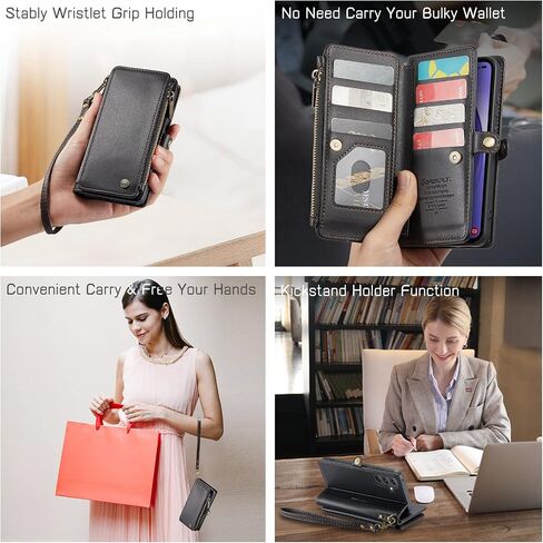 حافظة Defencase لهاتف Samsung Galaxy A54 5G، 【RFID Blocking】 لهاتف Samsung A54 5G حافظة محفظة للنساء والرجال، جلد صناعي بحزام قلاب مغناطيسي وسحاب وحامل بطاقات حافظة هاتف لهاتف Galaxy A54 5G، أرجواني in Saudi Arabia