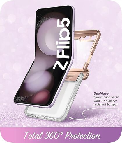 حافظة i-Blason Cosmo لهاتف Samsung Galaxy Z Flip 5 مع حماية مفصلية، [واقي شاشة أمامي مدمج] حافظة واقية أنيقة ونحيفة (أخضر) in Kuwait