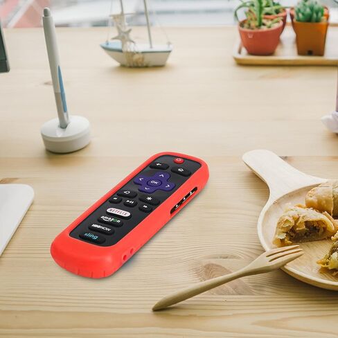 Remote Case for Roku, Battery Cover for TCL Smart TV Steaming Stick, Silicone Protective Controller Remote Cover Universal Sleeve Skin Black in Kuwait