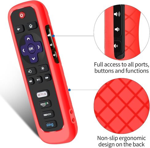 Remote Case for Roku, Battery Cover for TCL Smart TV Steaming Stick, Silicone Protective Controller Remote Cover Universal Sleeve Skin Black in Kuwait