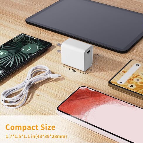 30W PD USB C Fast Charger, Looptimo Fast Charging Power Charger for Google Pixel 8 Pro/8/7 Pro/7/6a/6 Pro/6/5a/5/4, Samsung Galaxy S22/Plus/Ultra Android Phones, 6.6ft Type C Rapid Charging Cable in Kuwait