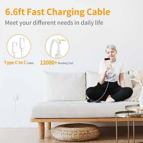 30W PD USB C Fast Charger, Looptimo Fast Charging Power Charger for Google Pixel 8 Pro/8/7 Pro/7/6a/6 Pro/6/5a/5/4, Samsung Galaxy S22/Plus/Ultra Android Phones, 6.6ft Type C Rapid Charging Cable in Kuwait