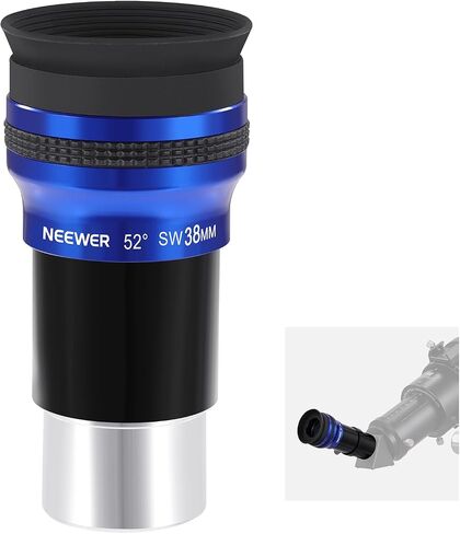 NEEWER 1.25" Wide Angle Telescope Eyepiece, 52 Degree Wide Apparent Field Lens with 38mm Focal, Multiple Coated HD Optical Glass 4 Elements Standard 1.25" Interface for Astronomy Telescope, LS-T12 in Saudi Arabia