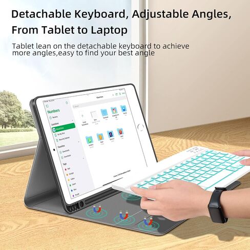 JUQITECH Keyboard Case for iPad 9th 8th 7th Gen 10.2 Inch, Pencil Holder in Kuwait