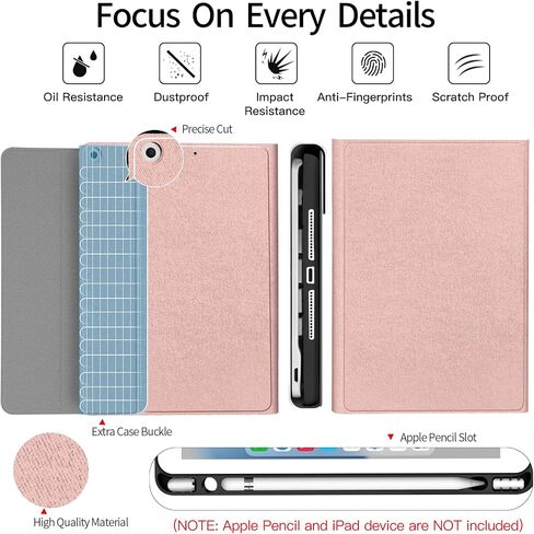 JUQITECH Keyboard Case for iPad 9th 8th 7th Gen 10.2 Inch, Pencil Holder in Kuwait