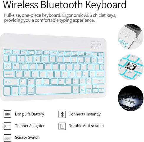JUQITECH Keyboard Case for iPad 9th 8th 7th Gen 10.2 Inch, Pencil Holder in Kuwait
