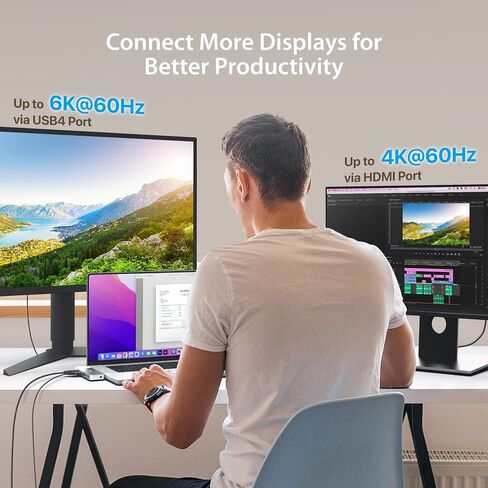 j5create 4K60 Elite Pro USB4 Hub- 4K60 HDMI, USB4 @40Gbps, 2X USB-A 3.2 Gen 2 Ports, USB-C 3.2 Gen 2 Port, Gigabit Ethernet, Designed for MacBook 2021/2022 Pro/Air (JCD395) in Saudi Arabia