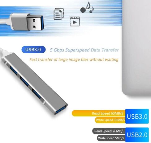 موزع USB ، موزع USB من الألومنيوم مع 4 منافذ USB 3.0 ، موزع بيانات محمول يمكن استخدامه لجهاز آي ماك برو ، ماك بوك اير ، ماك ميني / برو ، سيرفس برو ، الكمبيوتر المحمول in Kuwait