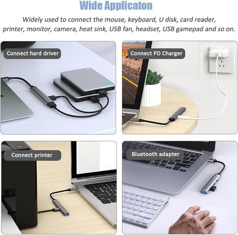 موزع USB ، موزع USB من الألومنيوم مع 4 منافذ USB 3.0 ، موزع بيانات محمول يمكن استخدامه لجهاز آي ماك برو ، ماك بوك اير ، ماك ميني / برو ، سيرفس برو ، الكمبيوتر المحمول in Kuwait