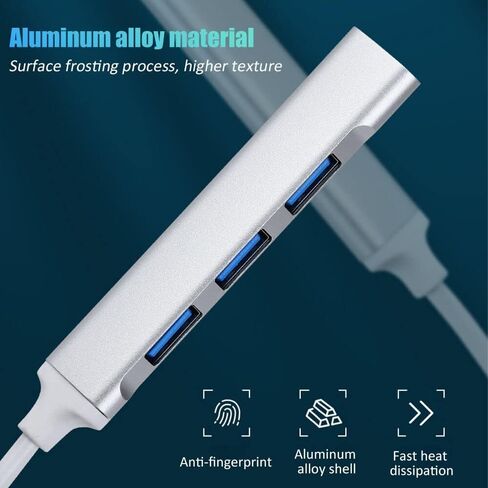 موزع USB ، موزع USB من الألومنيوم مع 4 منافذ USB 3.0 ، موزع بيانات محمول يمكن استخدامه لجهاز آي ماك برو ، ماك بوك اير ، ماك ميني / برو ، سيرفس برو ، الكمبيوتر المحمول in Kuwait