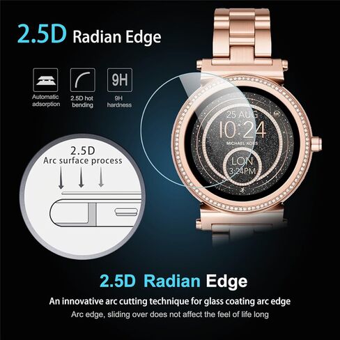 Diruite 4-Pack for Michael Kors Access Sofie Tempered Glass Screen Protector for MK Sofie Smart Watch [Anti-Scratch] [Perfectly Fit] [Optimized Version] in Kuwait