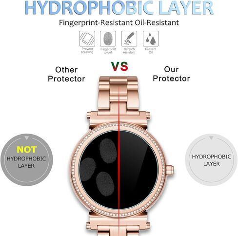 Diruite 4-Pack for Michael Kors Access Sofie Tempered Glass Screen Protector for MK Sofie Smart Watch [Anti-Scratch] [Perfectly Fit] [Optimized Version] in Kuwait