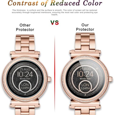 Diruite 4-Pack for Michael Kors Access Sofie Tempered Glass Screen Protector for MK Sofie Smart Watch [Anti-Scratch] [Perfectly Fit] [Optimized Version] in Kuwait