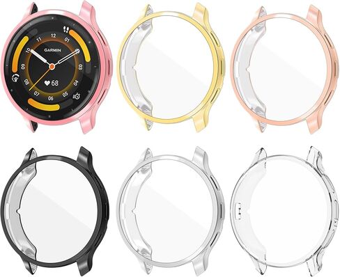 6 عبوات من واقي شاشة الساعة لـ Garmin Venu3S مقاس 41 ملم، حافظة ناعمة من مادة TPU وغطاء حماية كامل وممتص للصدمات مرن لساعة Garmin VENU3S الذكية in Kuwait