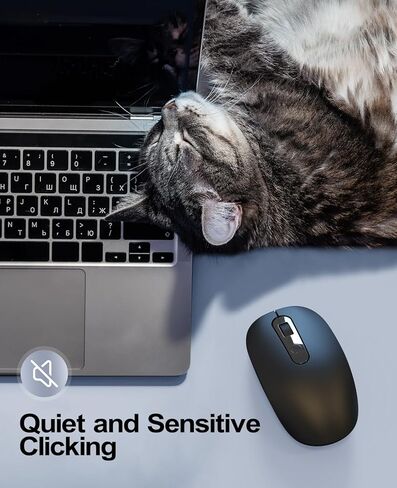 VssoPlor Type C Wireless Mouse, 2.4G USB C Wireless Mouse, Dual Mode Cordless Ergonomic Mouse with Nano USB and Type C Receiver for MacBook, Computer, Laptop and All Type C Devices in Kuwait