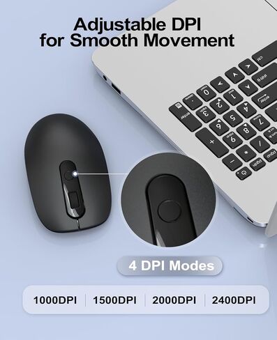 VssoPlor Type C Wireless Mouse, 2.4G USB C Wireless Mouse, Dual Mode Cordless Ergonomic Mouse with Nano USB and Type C Receiver for MacBook, Computer, Laptop and All Type C Devices in Kuwait
