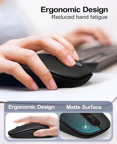 VssoPlor Type C Wireless Mouse, 2.4G USB C Wireless Mouse, Dual Mode Cordless Ergonomic Mouse with Nano USB and Type C Receiver for MacBook, Computer, Laptop and All Type C Devices in Kuwait