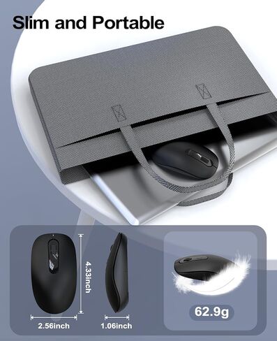 VssoPlor Type C Wireless Mouse, 2.4G USB C Wireless Mouse, Dual Mode Cordless Ergonomic Mouse with Nano USB and Type C Receiver for MacBook, Computer, Laptop and All Type C Devices in Kuwait