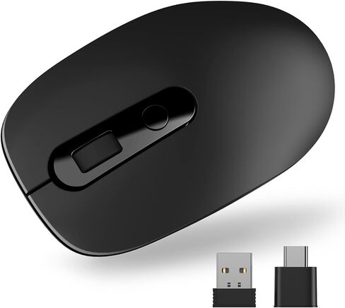 VssoPlor Type C Wireless Mouse, 2.4G USB C Wireless Mouse, Dual Mode Cordless Ergonomic Mouse with Nano USB and Type C Receiver for MacBook, Computer, Laptop and All Type C Devices in Kuwait