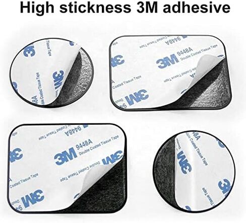 SALEX Replacement Metal Plates Set 16 Pack for Magnetic Car Mount. Kit of 16 Magnets for Back of Phone Case. Black Rectangular Iron Stickers Without Holes Discs. 3M Adhesive Backing Steel Sheets. in Kuwait