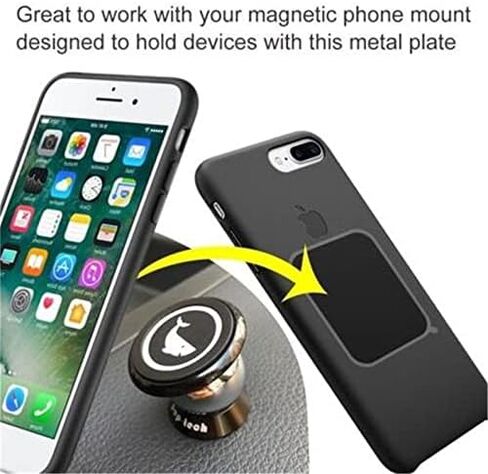 SALEX Replacement Metal Plates Set 16 Pack for Magnetic Car Mount. Kit of 16 Magnets for Back of Phone Case. Black Rectangular Iron Stickers Without Holes Discs. 3M Adhesive Backing Steel Sheets. in Kuwait