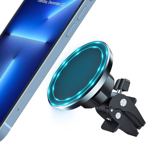 حامل هاتف مغناطيسي للسيارة - حامل هاتف للسيارة على لوحة القيادة لهاتف iPhone 15 14 13 12 Pro Max Mini Plus، حافظة آمنة Mag، حامل هاتف خلوي آمن قابل للتعديل 360 درجة لجميع الهواتف in Kuwait