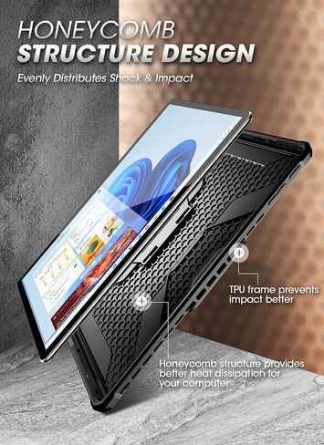 حافظة سلسلة SUPCASE Unicorn Beetle Pro لجهاز Microsoft Surface Pro 9 (2022)، مع حافظة واقية متينة بمسند مدمج متوافقة مع لوحة مفاتيح النوع (أسود) in Saudi Arabia
