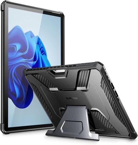 حافظة سلسلة SUPCASE Unicorn Beetle Pro لجهاز Microsoft Surface Pro 9 (2022)، مع حافظة واقية متينة بمسند مدمج متوافقة مع لوحة مفاتيح النوع (أسود) in Saudi Arabia
