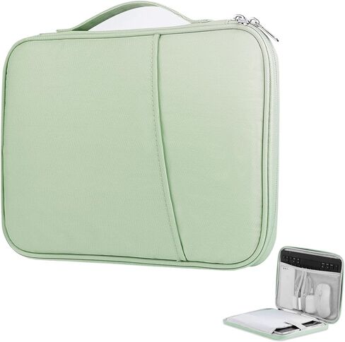 حقيبة حمل منظم الكمبيوتر اللوحي، حماية وأنيقة لأجهزة الكمبيوتر اللوحية مقاس 9-11 بوصة، بما في ذلك iPad Pro 11 (2018-2022)، iPad 10.9 (الجيل العاشر)، iPad Air (5/4th Gen)، Galaxy Tab A8/A7/S8/S7 (النعناع الأخضر-11) in Kuwait