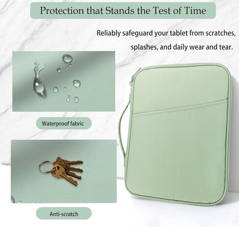 حقيبة حمل منظم الكمبيوتر اللوحي، حماية وأنيقة لأجهزة الكمبيوتر اللوحية مقاس 9-11 بوصة، بما في ذلك iPad Pro 11 (2018-2022)، iPad 10.9 (الجيل العاشر)، iPad Air (5/4th Gen)، Galaxy Tab A8/A7/S8/S7 (النعناع الأخضر-11) in Kuwait